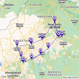 tourhub | UncleSam Holidays | Historical Rajasthan | Tour Map