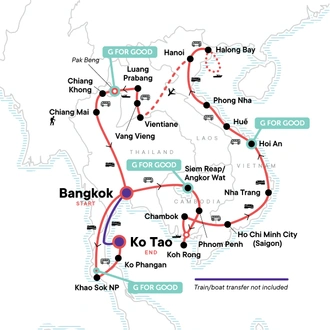 tourhub | G Adventures | Epic Indochina: River Cruises & Karst Mountains | Tour Map