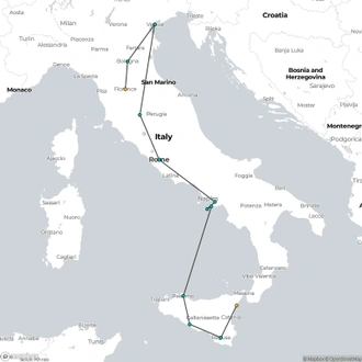 tourhub | Omega Tours | Best of Italy | Tour Map