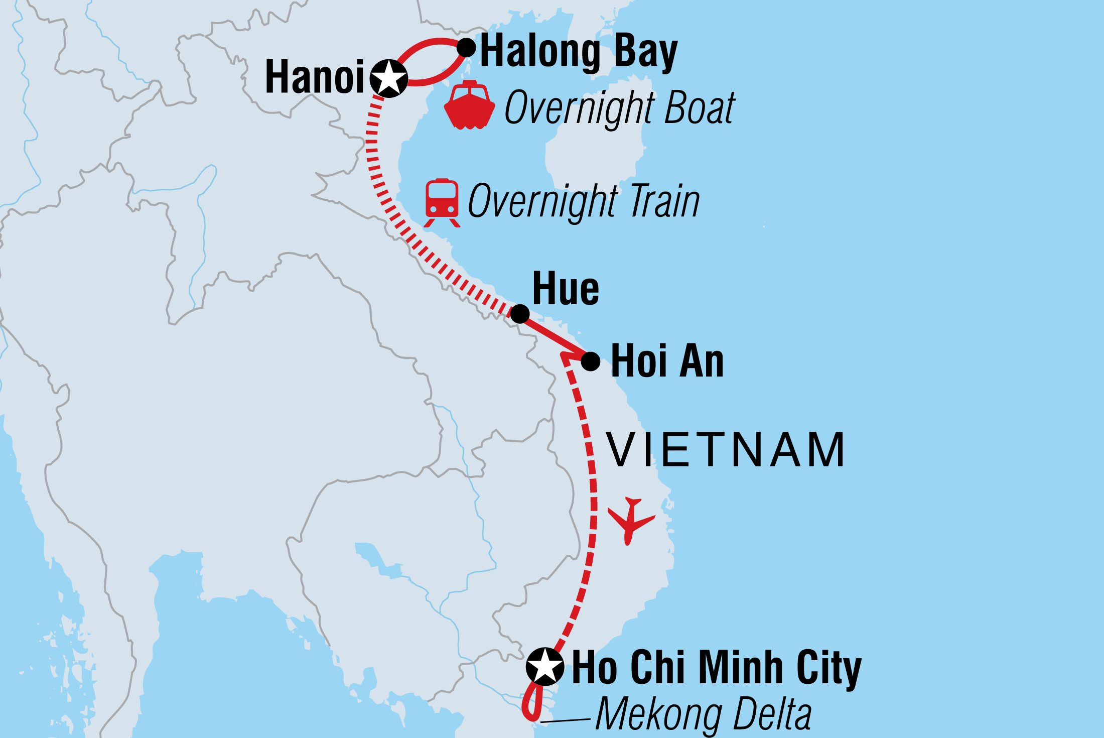 tourhub | Intrepid Travel | Vietnam Express Southbound | Tour Map