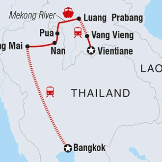 tourhub | Intrepid Travel | Real Thailand & Laos | Tour Map