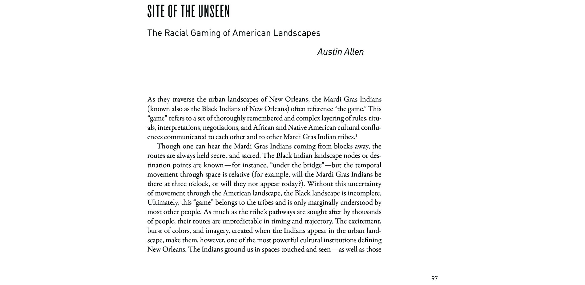 Black Landscapes Matter, Site of the Unseen: The Racial Gaming of American Landscapes (pg. 97)
