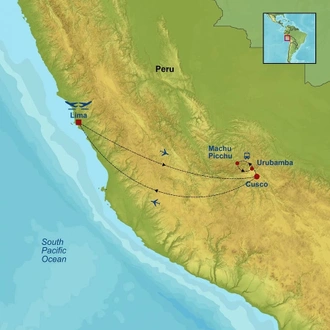 tourhub | Indus Travels | Glimpse of Peru | Tour Map