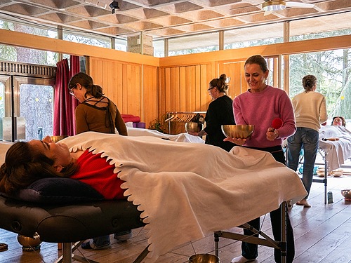 Représentation de la formation : Formation massage aux bols chantants SPANDA® 