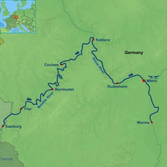 tourhub | Indus Travels | Magnificent Moselle and Rhine | Tour Map