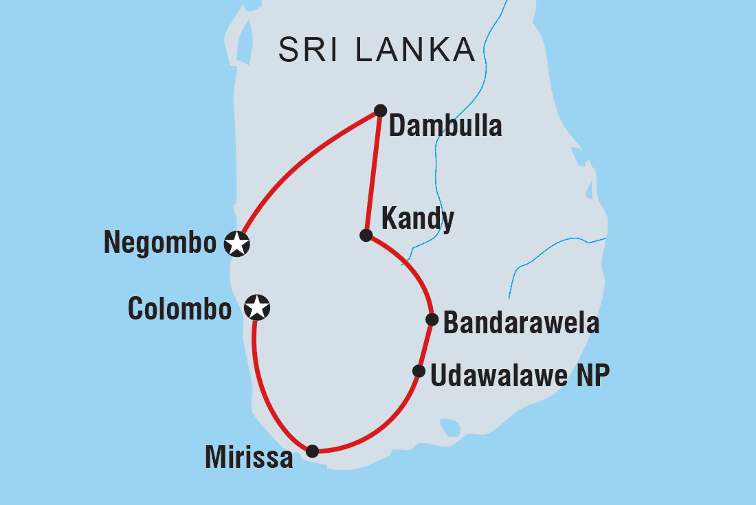 tourhub | Intrepid Travel | Sri Lanka Family Holiday  | Tour Map