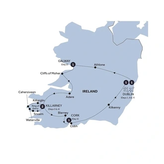 tourhub | Insight Vacations | Focus on Ireland - Classic Group | Tour Map
