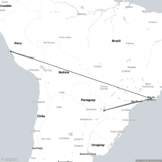 tourhub | Lima Tours | From the Atlantic to the Pacific (Multi country) | Tour Map