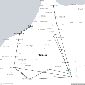 tourhub | Today Voyages | Discovery of Morocco from Casablanca XM25-16 | Tour Map