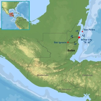 tourhub | Indus Travels | Belize Jungle and Beach | Tour Map