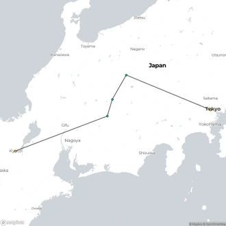 tourhub | Exodus Adventure Travels | Walk the Nakasendo Trail | Tour Map