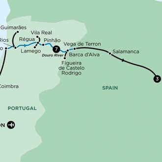 tourhub | APT | Douro Delights with Lisbon and Madrid | Tour Map