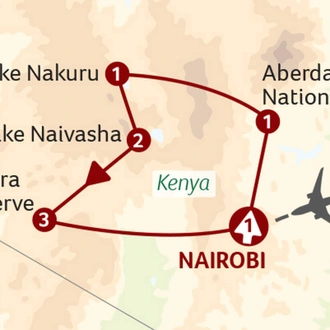 tourhub | Saga Holidays | Grand Safari Kenya | Tour Map