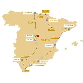 tourhub | Trafalgar | Best of Spain | Tour Map