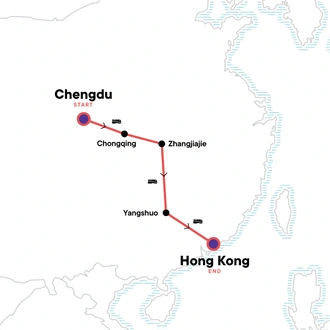 tourhub | G Adventures | China: National Parks & Vibrant Cities | Tour Map