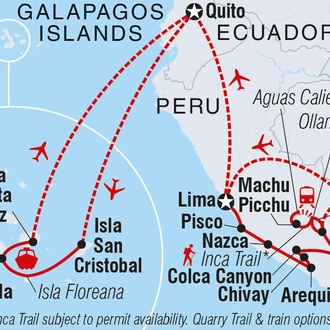 tourhub | Intrepid Travel | Peru & Galapagos Explorer | Tour Map