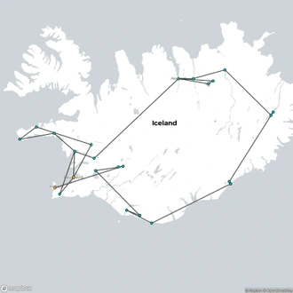 tourhub | Marina Travel | 10 Days Complete Iceland | Ring-Road, Snæfellsnes Peninsula & Roundtrip airport transfer (Summer) | Tour Map