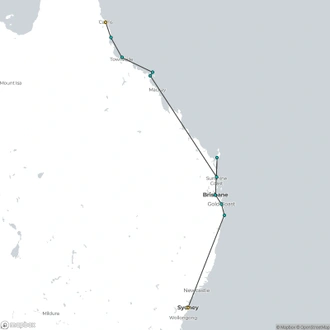 tourhub | Intro Travel | Oz East Coast Adventure 28 | Tour Map