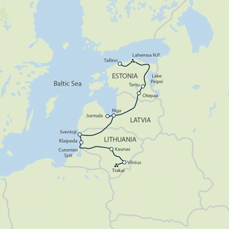 tourhub | Exodus | Cycle the Baltics | Tour Map