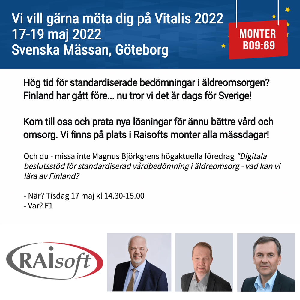 Möt våren med Raisoft i Göteborg, Vitalis2022. Vi bjuder på mässbiljett!