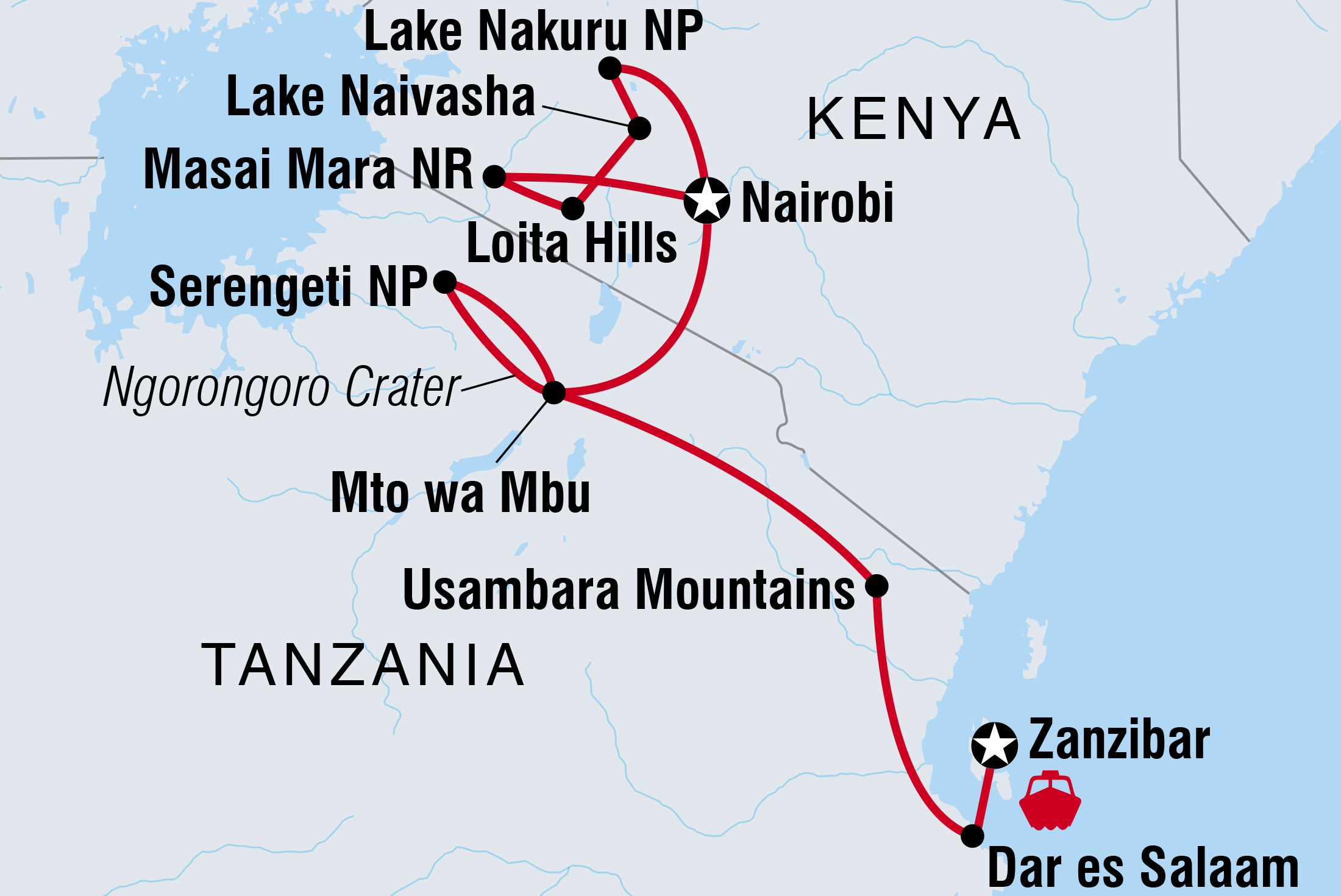 tourhub | Intrepid Travel | Best of East Africa | Tour Map