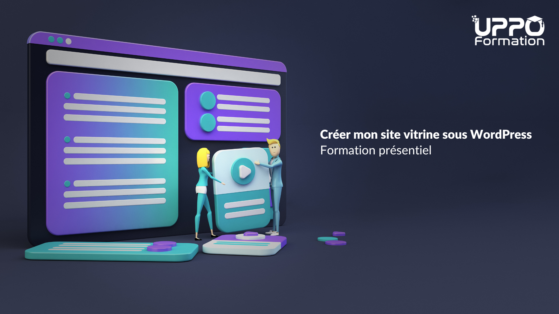 Représentation de la formation : Edition de site Web - Créer mon site vitrine sous WordPress