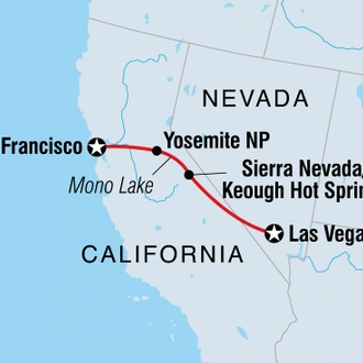 tourhub | Intrepid Travel | Vegas to San Fran | Tour Map