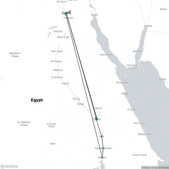 tourhub | Look at Egypt Tours | Cairo & Nile Cruise by Sleeper Train | Tour Map