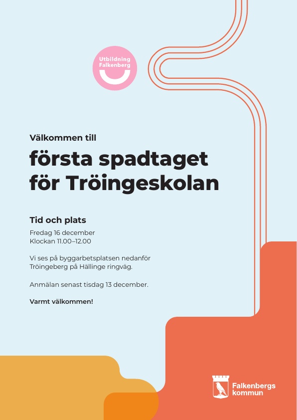 Pressinbjudan första spadtag Tröingeskolan