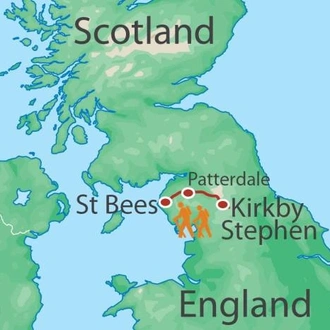 tourhub | Walkers' Britain | Coast to Coast: St Bees to Kirkby Stephen - 8 Days | Tour Map