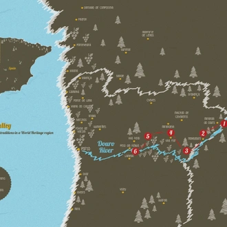tourhub | Authentic Trails | Douro Valley self-guided - Wine, nature and traditions in a World Heritage region | Tour Map