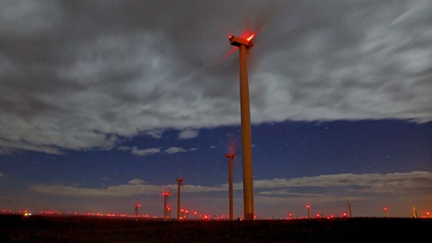 Varningsljus för vindkraftverk