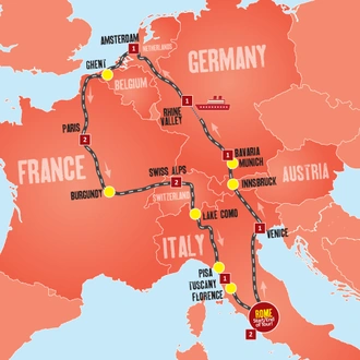 tourhub | Expat Explore Travel | Europe Escape Christmas & New Year | Tour Map