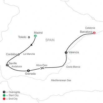 tourhub | Globus | Spanish Escape | Tour Map