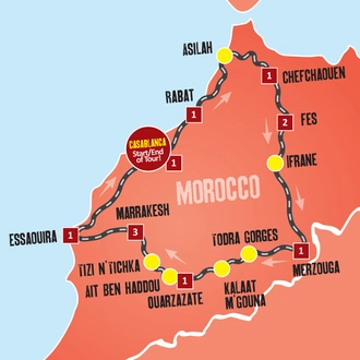 tourhub | Expat Explore Travel | Highlights Of Morocco | Tour Map