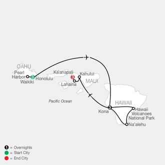 tourhub | Globus | Best of the Hawaiian Islands | Tour Map