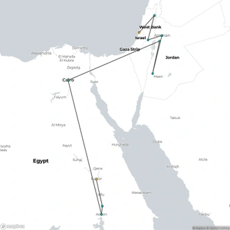 tourhub | Consolidated Tour Operators | Tierra Santa, Jordania y Egipto Español | Tour Map