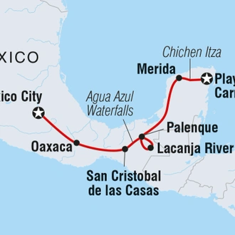 tourhub | Intrepid Travel | Real Mexico | Tour Map