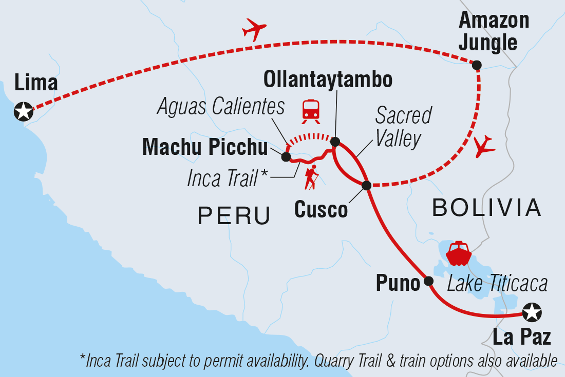 tourhub | Intrepid Travel | Sacred Land of the Incas | Tour Map