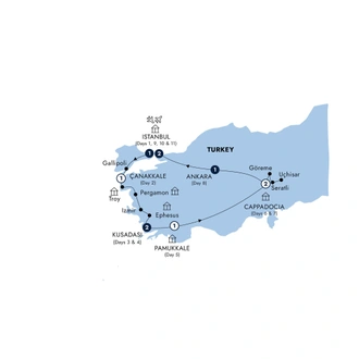 tourhub | Insight Vacations | Wonders of Turkey - Small Group, Winter | Tour Map