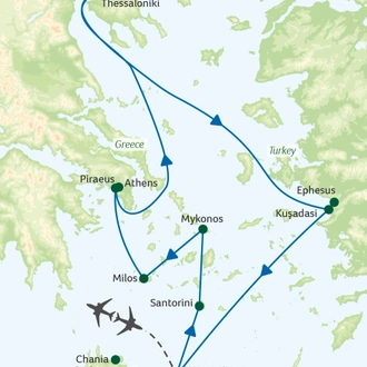 tourhub | Titan Travel | Captivating Crete and Aegean Cruise | Tour Map