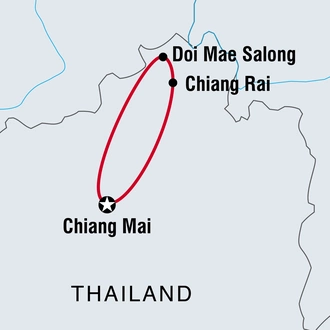 tourhub | Intrepid Travel | Chiang Mai & Golden Triangle | Tour Map