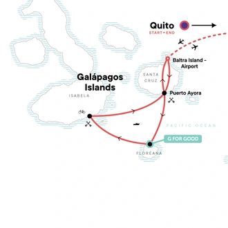 tourhub | G Adventures | Galápagos Multisport with Quito | Tour Map