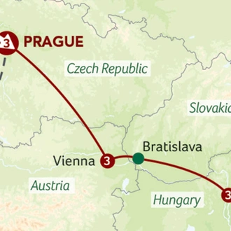 tourhub | Saga Holidays | Vienna, Prague and Budapest | Tour Map