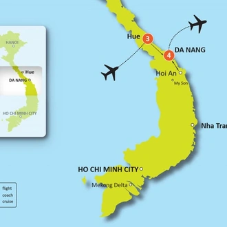tourhub | Tweet World Travel | Luxury Central Vietnam Wellness, Spa & Yoga Tour | Tour Map