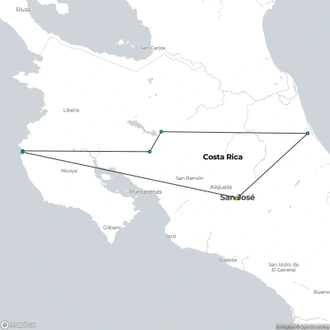 tourhub | Destination Services Costa Rica | Supersaver | Discovering Costa Rica, 14 days | Tour Map