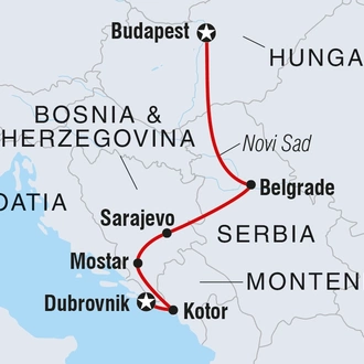 tourhub | Intrepid Travel | Explore the Balkans | Tour Map