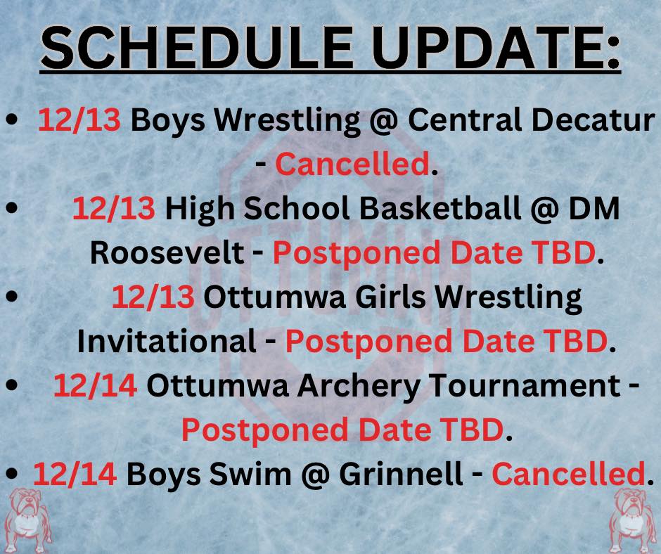 Activities Schedule Updates