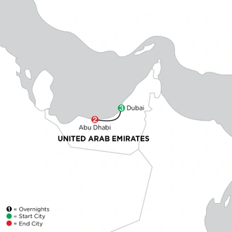 tourhub | Globus | Independent Dubai & Abu Dhabi | Tour Map