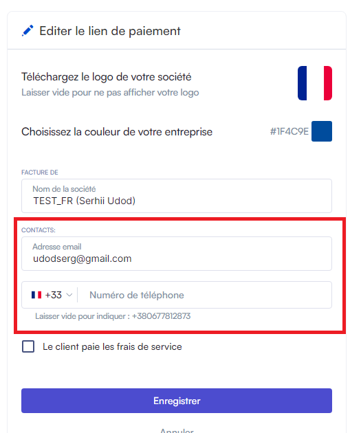 Comment modifier les adresses de contact?